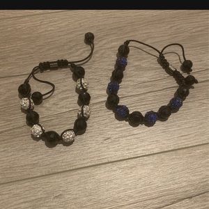 Authentic Shamballa Bracelets White Crystal+ Blue